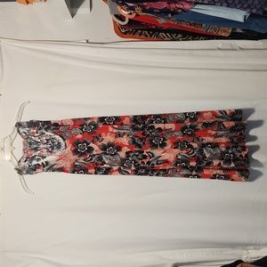 Tropical print knit dress